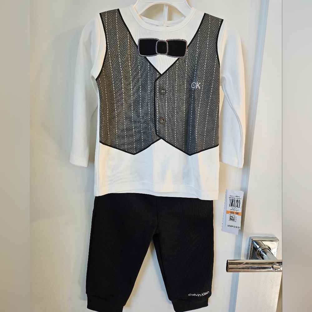 SOLD Calvin Klein Baby Tuxedo T Shirt Set